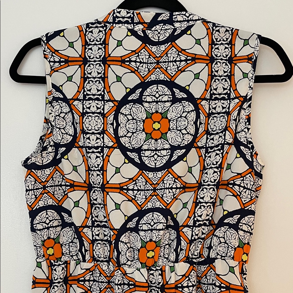 Geometric Patterned Sleeveless Dress